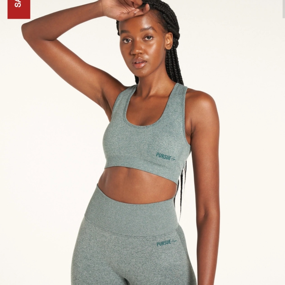 Pursue Fitness x Hopescope Dark Green Marl sports bra size Small